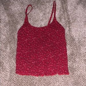 red floral hollister tank top size small